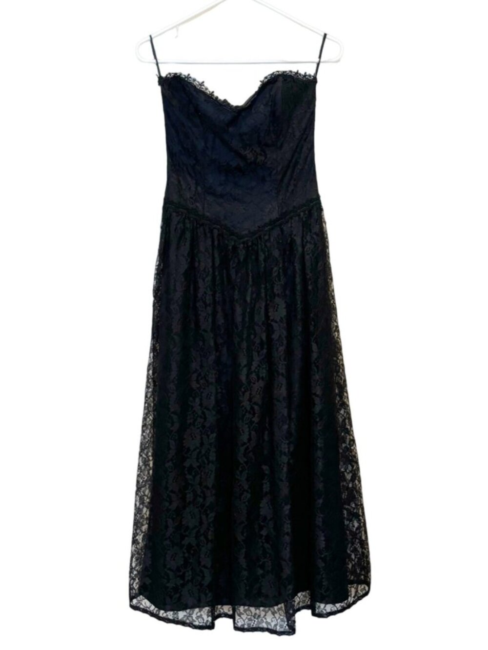 Scott McClintock Gunne Sax Vintage Strapless Lace Midi Dress Size 6